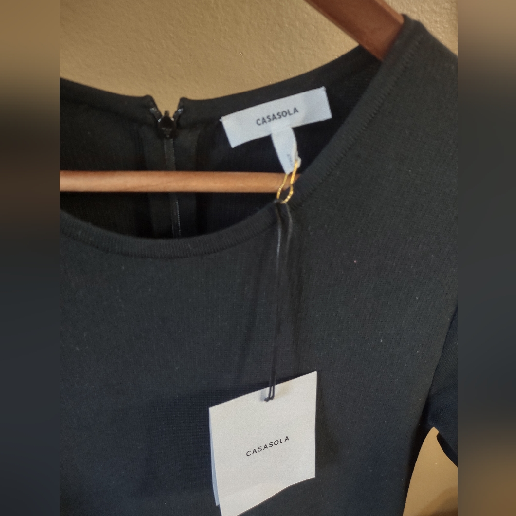 Casasola Classic Black A-Line Knit Dress Nwt — image 5 of 8